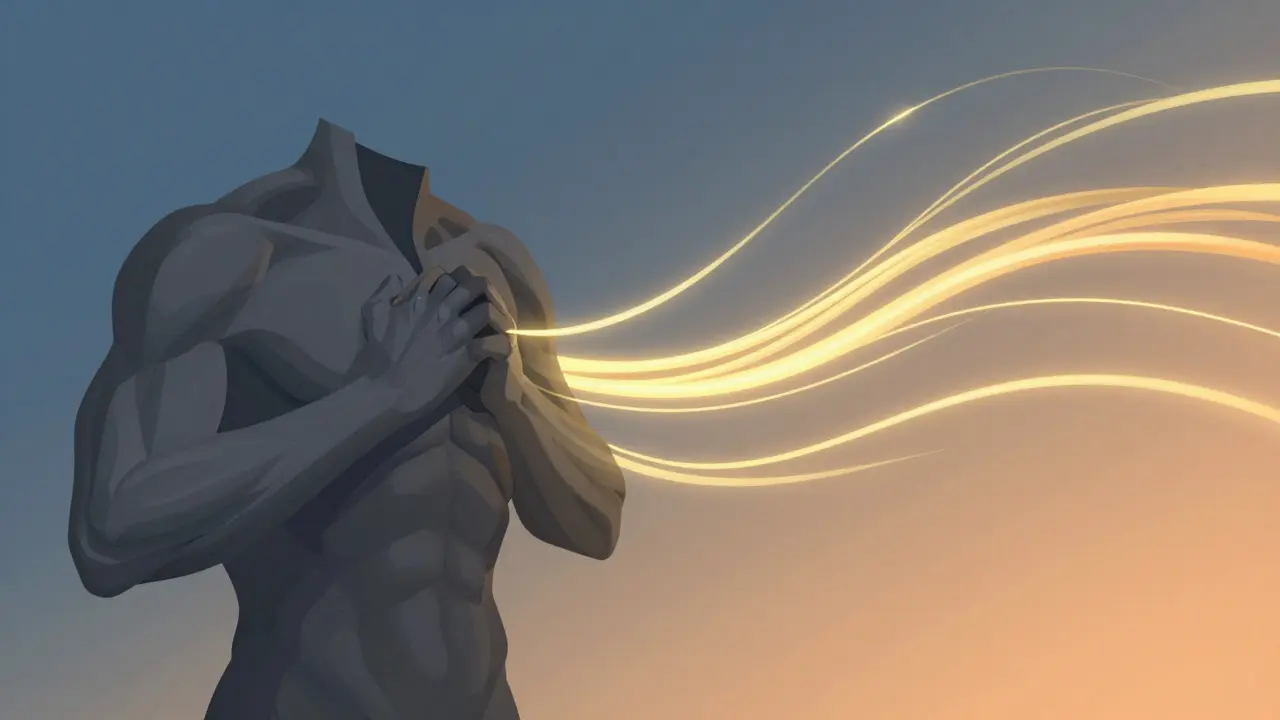 Abstraktní ilustrace uvolnění svalového napětí a zlepšení prokrvení