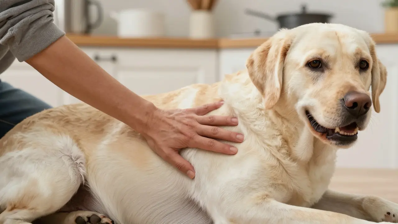 Jak poznat tvrdé břicho u psa? Příznaky, příčiny a kdy volat veterináře